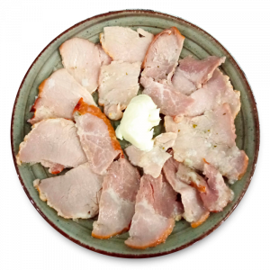 Lomo asado en adobo al ajillo